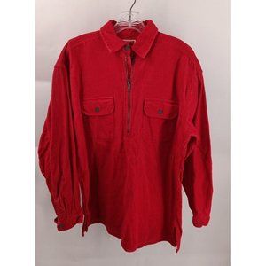 Marlboro Men's Shirt Jacket Size: Large Unlimited Corduroy 1/4 Zip Pullover